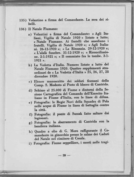 Catalogo della mostra Documenti e cimeli fiumani